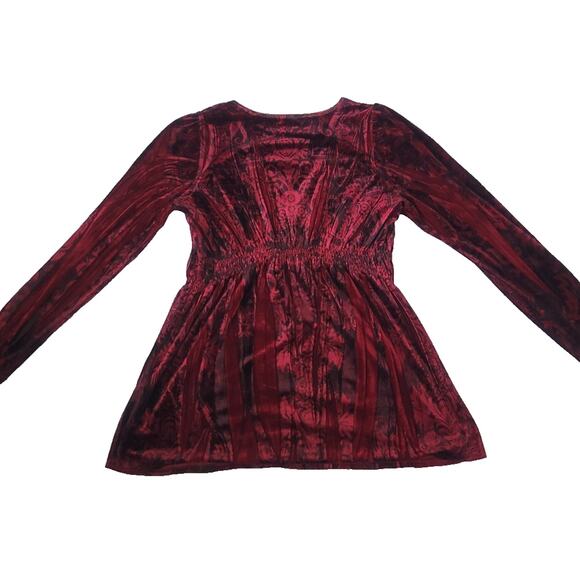Y2k Apt 9 Velvet Babydoll Tunic Top Size XL Red Vamp Grunge Whimsigoth - Picture 2 of 9
